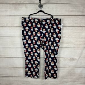 Old Navy Plus Size Blue Christmas Santa Printed Flannel Pajama Pants Size 4X